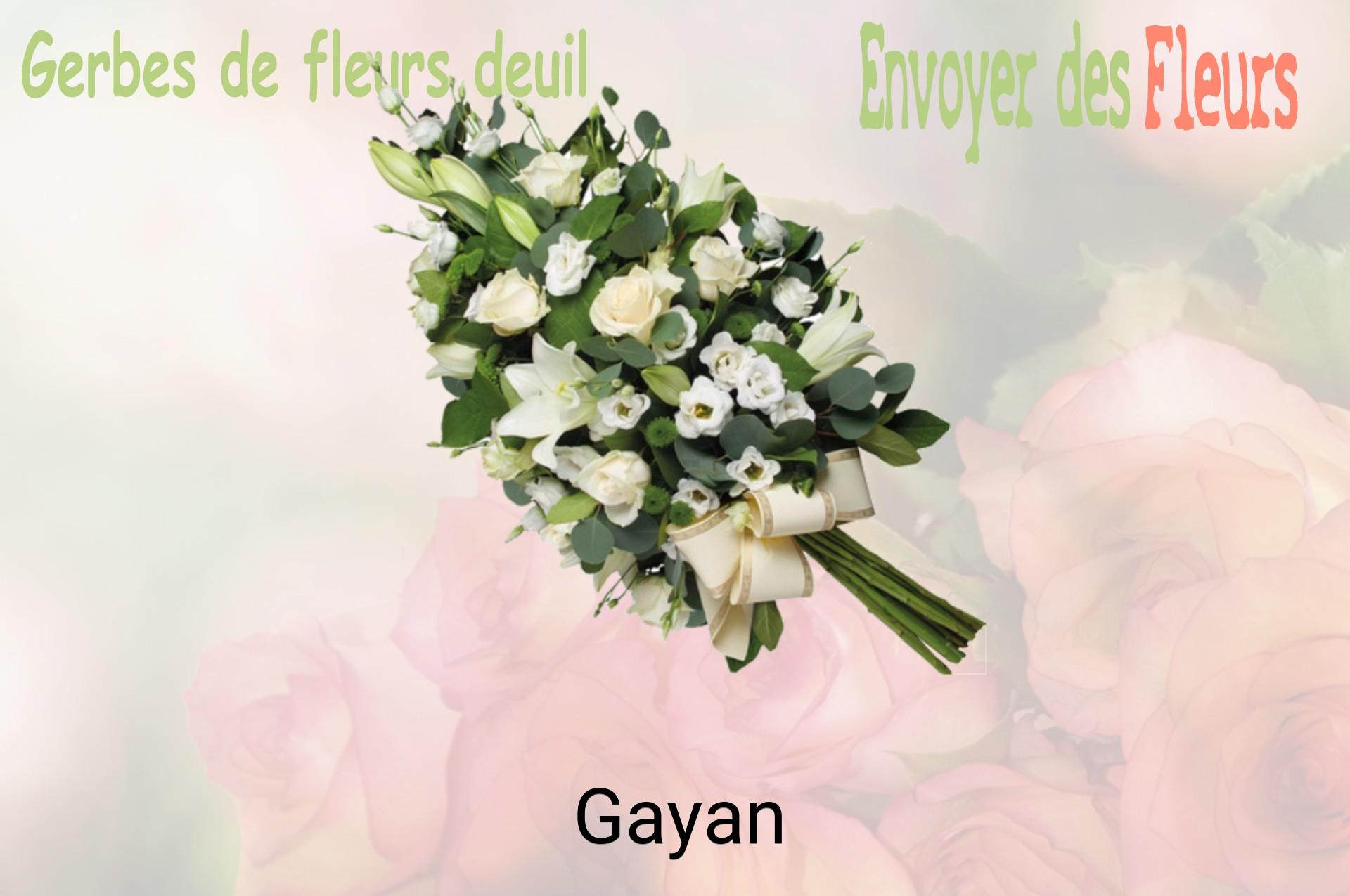 Gerbe de fleurs de deuil livrée à Gayan